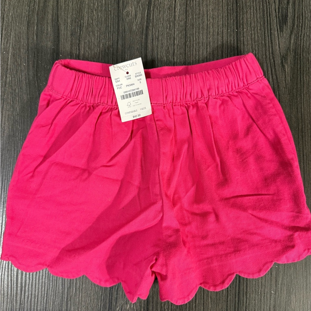 Crewcuts Pink High Waist Scalloped Hem Shorts